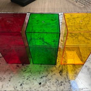 3 Acrylic Containers - perfect for playroom or classroom storage 🎁